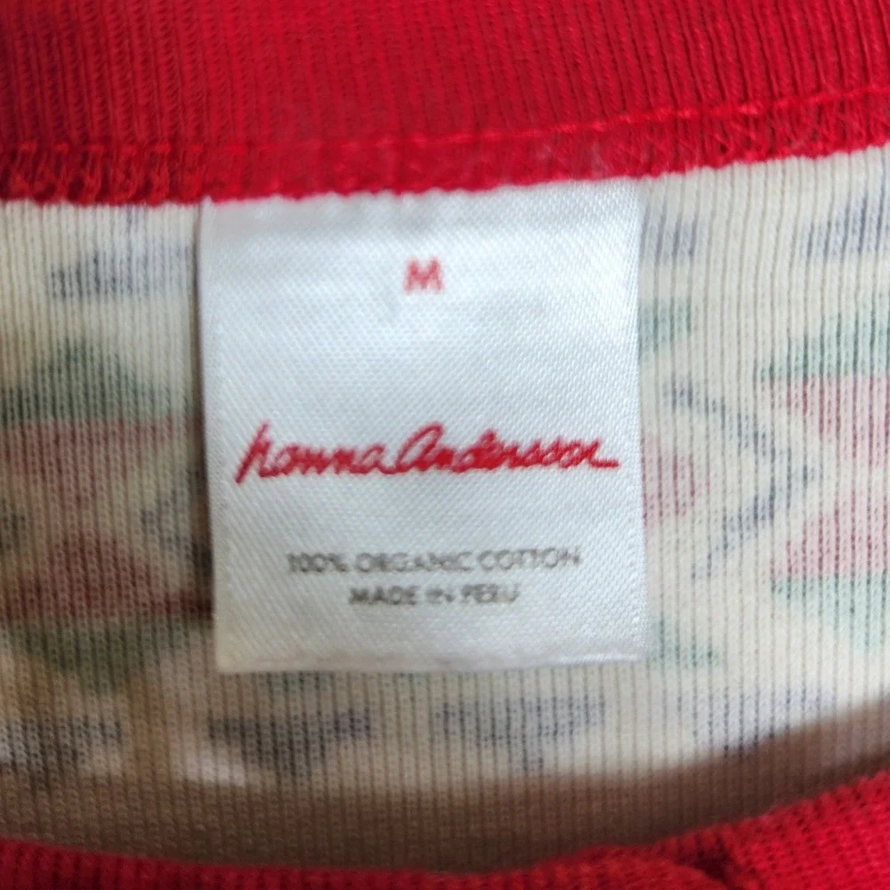 Hanna Andersson Reindeer Fair Isle Organic Cotton Nightgown Red Cream Medium